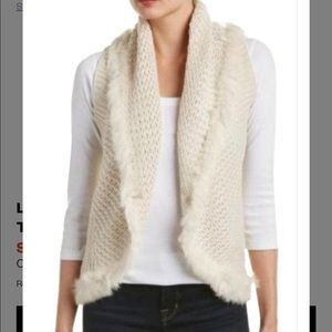 Love Token Enzo Ivory Fur Trim Vest